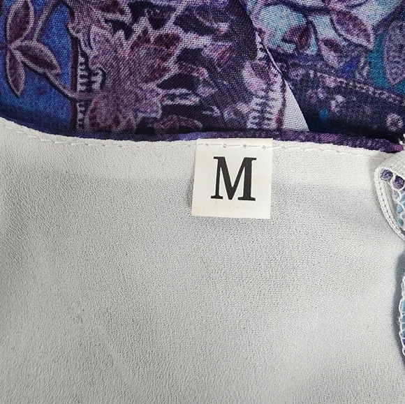 Boho Floral Paisley Print Lace Trim Dress - Picture 8 of 8